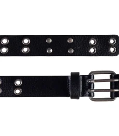 DAMES ISOTONER Zwarte riem met oogjes voor dames