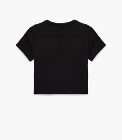 Hot Zwarte Slanke Pasvorm T-shirt Korte Mouwen DAMES T-Shirts & Tops