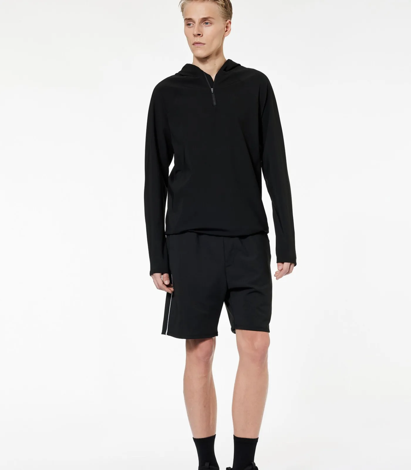 Heren Koton Zwarte Sport Hoodie Lange Mouwen