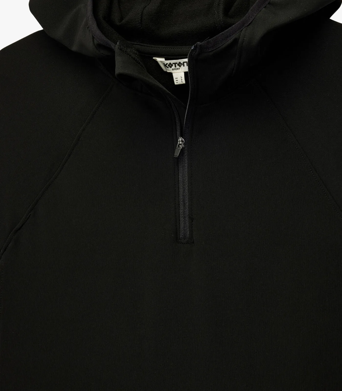 Heren Koton Zwarte Sport Hoodie Lange Mouwen