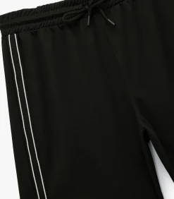 Discount Zwarte Sportshort met Elastische Taille en Strependetail Heren Broeken & Shorts