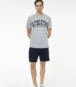 Heren Koton Zwarte Sportshort Normale Taille