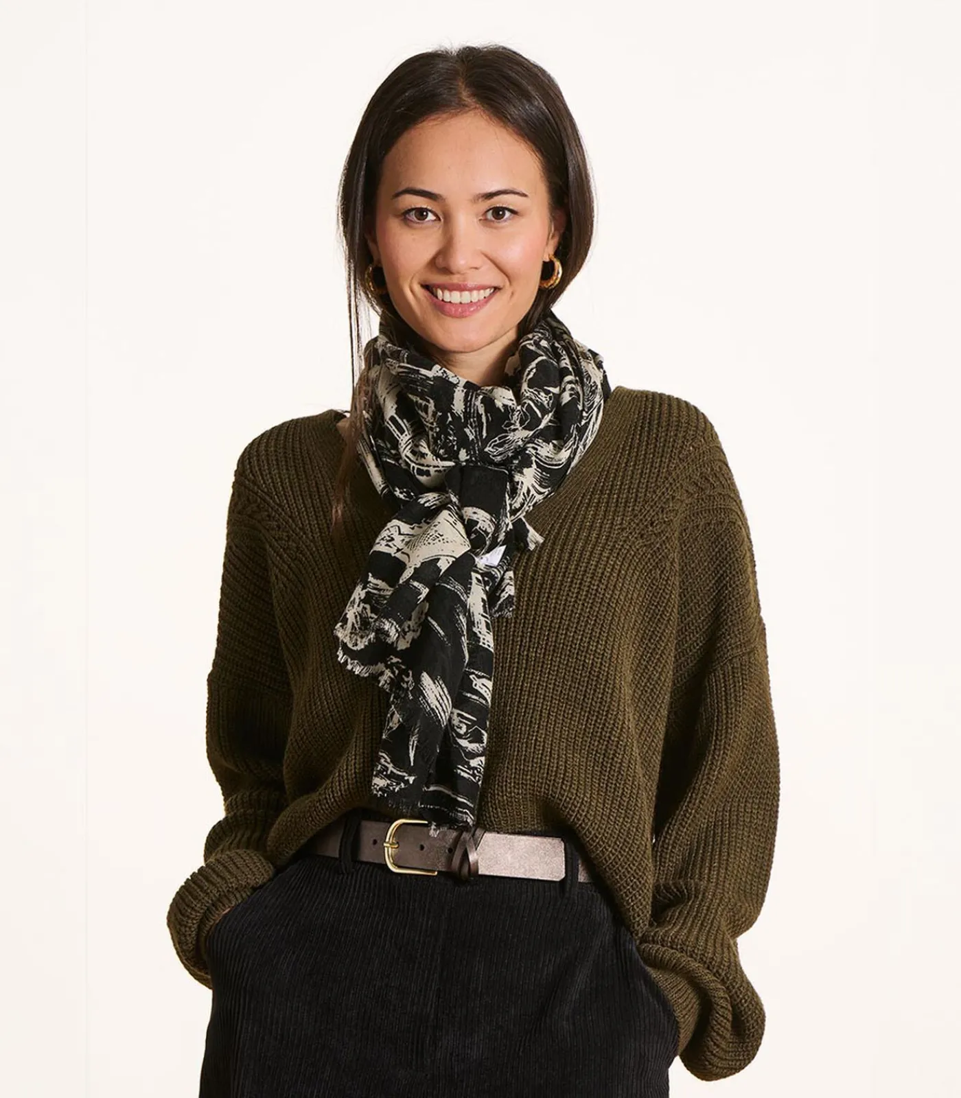 DAMES La Fée Maraboutée Zwarte wollen sjaal