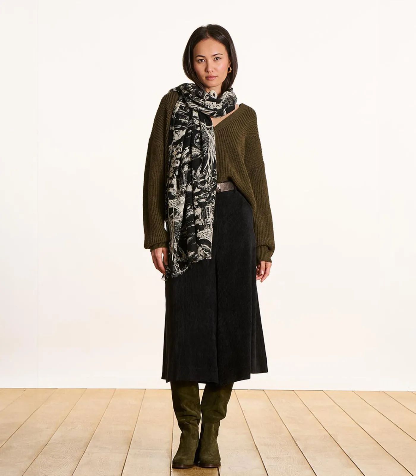 DAMES La Fée Maraboutée Zwarte wollen sjaal